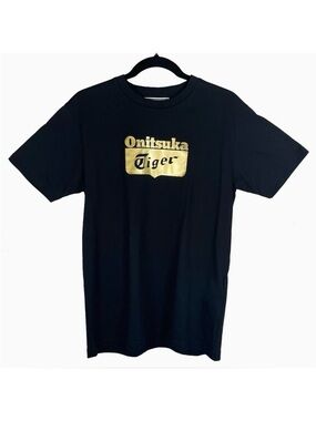 Onitsuka Tiger Black Gold Logo Tee Shirt M NWT Japanese Streetwear